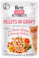 Купити корм для кішок Brit Care Fillets in Gravy Tender Turkey/Savory Salmon 85 g  за ціною від 47 грн.