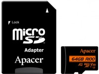 Купить карта памяти Apacer microSDXC UHS-I U3 V30 A2 (64Gb) по цене от 239 грн.