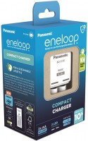 Купити зарядка для акумуляторної батарейки Panasonic Compact Charger + Eneloop 2xAA 2000 mAh  за ціною від 909 грн.