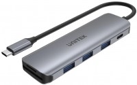 Купити кардридер / USB-хаб Unitek uHUB P5+ 6-in-1 USB-C Hub with 100W Power Delivery and Dual Card Reader за ціною від 2250 грн.