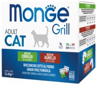 Купити корм для кішок Monge Grill Adult Pouch with Rabbit/Lamb 12 pcs  за ціною від 410 грн.