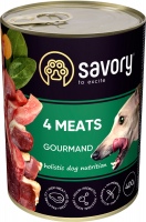 Купить корм для собак Savory Gourmand 4 Meats Pate 400 g  по цене от 112 грн.