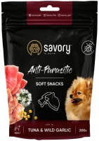 Купити корм для собак Savory Soft Snacks Anti-Parasitic with Tuna/Wild Garlic 200 g  за ціною від 126 грн.