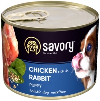 Купить корм для собак Savory Puppy All Breeds Chicken Rich in Rabbit Pate 200 g  по цене от 79 грн.