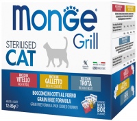 Купити корм для кішок Monge Grill Sterilised Cockerel/Trout/Veal 12 pcs  за ціною від 448 грн.