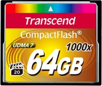 Купити карта пам'яті Transcend CompactFlash 1000x (64Gb) за ціною від 3149 грн.