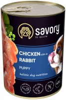 Купити корм для собак Savory Puppy All Breeds Chicken Rich in Rabbit Pate 400 g  за ціною від 112 грн.