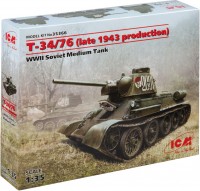 Купить сборная модель ICM T-34/76 (late 1943 production) (1:35)  по цене от 1257 грн.