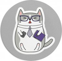 Купити килимок для мишки Presentville Cat in Glasses Mouse Pad  за ціною від 360 грн.