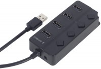 Купити кардридер / USB-хаб Gembird UHB-U2P4P-01  за ціною від 244 грн.