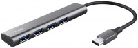 Купить картридер / USB-хаб Trust Halyx 4-Port USB-C Hub  по цене от 563 грн.