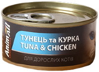 Купити корм для кішок AnimAll Cat Can Adult Tuna with Chicken 85 g  за ціною від 40 грн.
