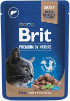 Купити корм для кішок Brit Premium Pouch Sterilised Liver in Gravy 100 g  за ціною від 768 грн.