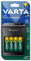 Купить зарядка для акумуляторної батарейки Varta LCD Plug Charger Plus + 4xAA 2100 mAh: цена от 1484 грн.