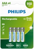 Купити акумулятор / батарейка Philips 4xAAA 950 mAh  за ціною від 435 грн.