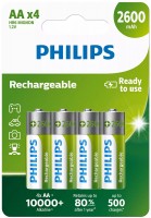 Купить аккумулятор / батарейка Philips 4xAA 2600 mAh  по цене от 580 грн.
