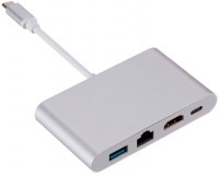 Купить картридер / USB-хаб Dynamode Multiport USB 3.1 Type-C to HDMI-RJ45  по цене от 540 грн.