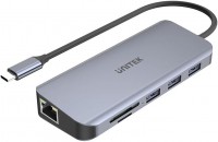 Купити кардридер / USB-хаб Unitek uHUB N9+ 9-in-1 USB-C Ethernet Hub with Dual Monitor, 100W Power Delivery and Dual Card Reader за ціною від 3460 грн.