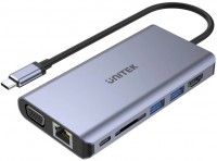 Купити кардридер / USB-хаб Unitek uHUB O8+ 8-in-1 USB-C Dual Display Hub with USB 5Gbps and PD 100W Charging за ціною від 3090 грн.