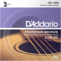 Купити струни DAddario Phosphor Bronze 11-52 (3-Pack)  за ціною від 1195 грн.