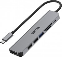 Купити кардридер / USB-хаб Unitek uHUB S7+ 7-in-1 USB-C 5Gbps Hub with 4K HDMI and 100W Power Delivery за ціною від 2390 грн.