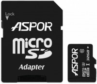 Купить карта памяти Aspor MicroSDHC UHS-III Class 10 + SD adapter (32Gb)