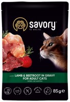 Купити корм для кішок Savory Adult Cat Pouch Lamb/Beetroot in Gravy 85 g  за ціною від 38 грн.