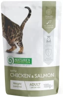 Купить корм для кошек Natures Protection Weight Control Chicken/Salmon Pouch 100 g: цена от 50 грн.