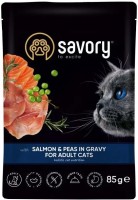 Купити корм для кішок Savory Adult Cat Pouch Salmon/Peas in Gravy 85 g  за ціною від 42 грн.