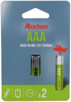 Купити акумулятор / батарейка Auchan 2xAAA 750 mAh  за ціною від 105 грн.
