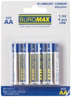 Купить акумулятор / батарейка Buromax Alkaline 4xAA: цена от 52 грн.