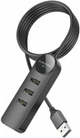 Купити кардридер / USB-хаб Borofone DH5 Erudite 4-in-1 4xUSB2.0 (1.2m)  за ціною від 217 грн.