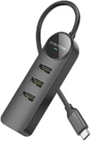 Купити кардридер / USB-хаб Borofone DH6 Erudite USB-C to 3xUSB2.0 + RJ45  за ціною від 330 грн.