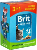 Купити корм для кішок Brit Premium Pouch Sterilised Chicken 4 pcs  за ціною від 89 грн.