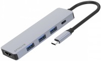 Купити кардридер / USB-хаб Proove Iron Link 5 in 1 (3*USB3.0 + Type C + HDMI)  за ціною від 999 грн.