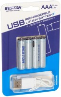 Купити акумулятор / батарейка Beston 4xAAA 400 mAh USB Type-C  за ціною від 699 грн.