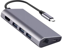 Купить картридер / USB-хаб Dynamode Dock-USB-TypeC-HDMI-USB3.0-RJ45  по цене от 1381 грн.