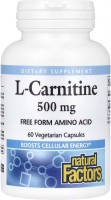 Купить сжигатель жира Natural Factors L-Carnitine 500 mg 60 cap  по цене от 861 грн.