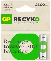 Купить акумулятор / батарейка GP Recyko 4xAA 2600 mAh: цена от 664 грн.