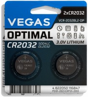 Купить аккумулятор / батарейка Vegas Optimal 2xCR2032: цена от 75 грн.