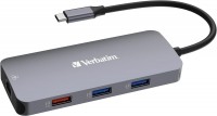Купити кардридер / USB-хаб Verbatim USB-C Pro Multiport Hub CMH-09 за ціною від 1989 грн.