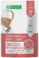 Купить корм для кошек Natures Protection Kitten Healthy Growth Chicken/Beef/Lamb Pouch 100 g  по цене от 54 грн.