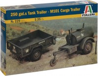 Купити збірна модель ITALERI 250 Gal.s Tank Trailer M101 Cargo Trailer (1:35)  за ціною від 601 грн.