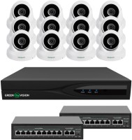 Купить комплект відеоспостереження GreenVision GV-IP-K-W84/12: цена от 28058 грн.