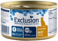 Купити корм для кішок Exclusion Sterilised Noble Grain Beef Canned 85 g  за ціною від 69 грн.