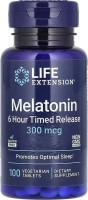 Купити амінокислоти Life Extension Melatonin 6 Hour Timed Release 300 mcg (100 tab) за ціною від 730 грн.