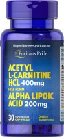 Купити спалювач жиру Puritans Pride Acetyl L-Carnitine 400 mg/Alpha Lipoic Acid 200 mg 30 cap  за ціною від 445 грн.