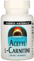 Купить спалювач жиру Source Naturals Acetyl L-Carnitine 500 mg 60 tab: цена от 755 грн.