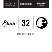 Купить струны Elixir Acoustic Nanoweb Phosphor Bronze Single 32  по цене от 265 грн.