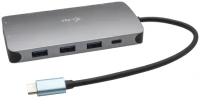Купити кардридер / USB-хаб i-Tec USB-C Metal Nano Dock HDMI/VGA with LAN + Charger 100W за ціною від 4840 грн.